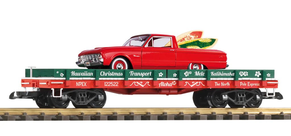 Piko 38783 Hawaiian Christmas Transport w/Diecast Ranchero and Surfboards (G - Scale) - Wolfe Nursery
